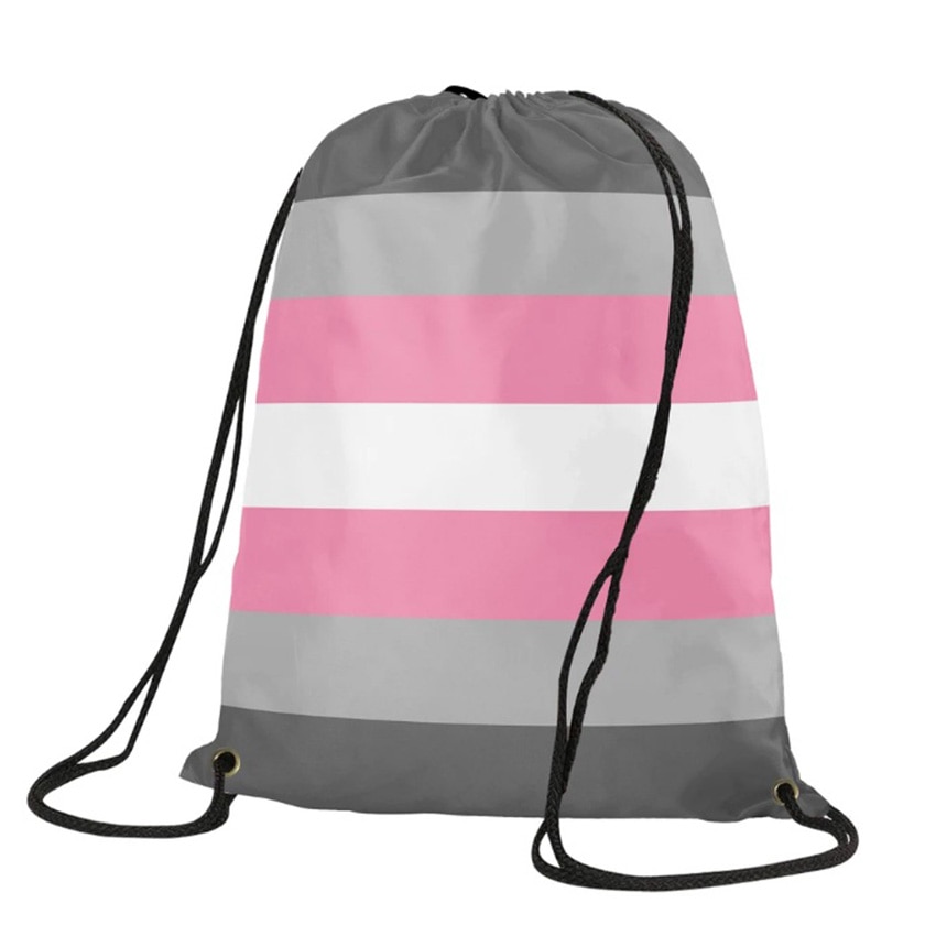 LGBTQ+ Demigirl Pride Mini Drawstring Backpack Bag