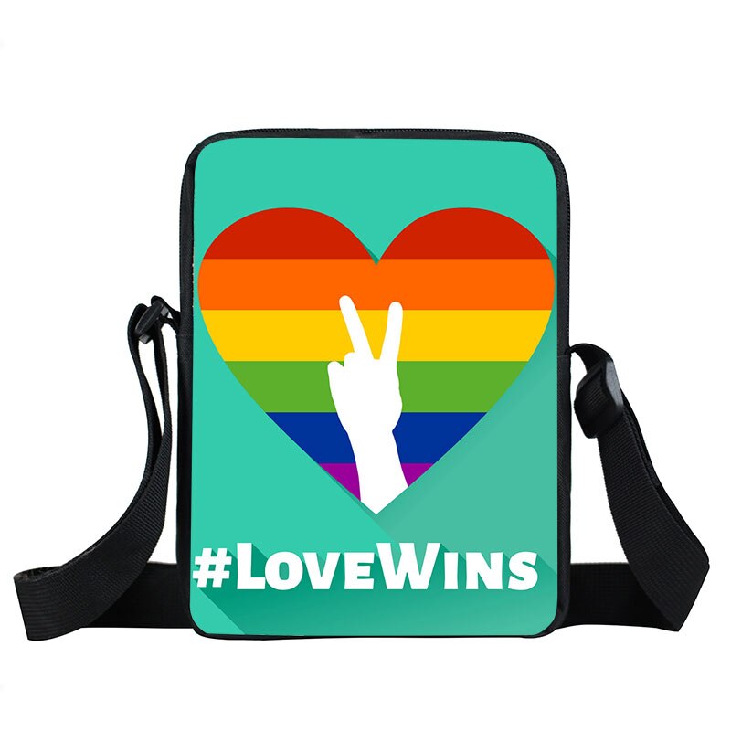 Rainbow Lgbt Crossbody Bag Lesbians Gays Handbag Bisexuals Transgender Shoulder Bag for Travel Lgbtq Love Wins Satchel Book Bags
