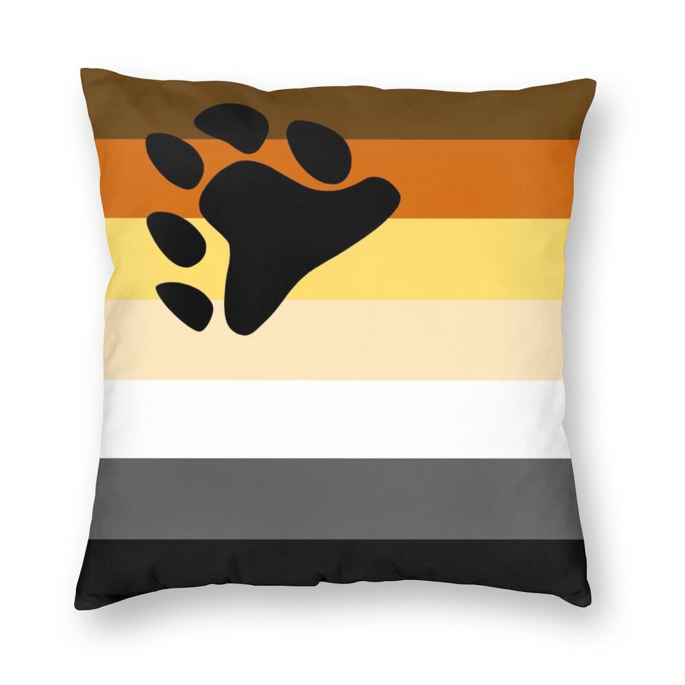 Nordic Style Bear Pride Flag Throw Pillow Cover Home Decorative Custom GLBT LGBT Gay Paw Cushion Cover Pillowcover for Sofa