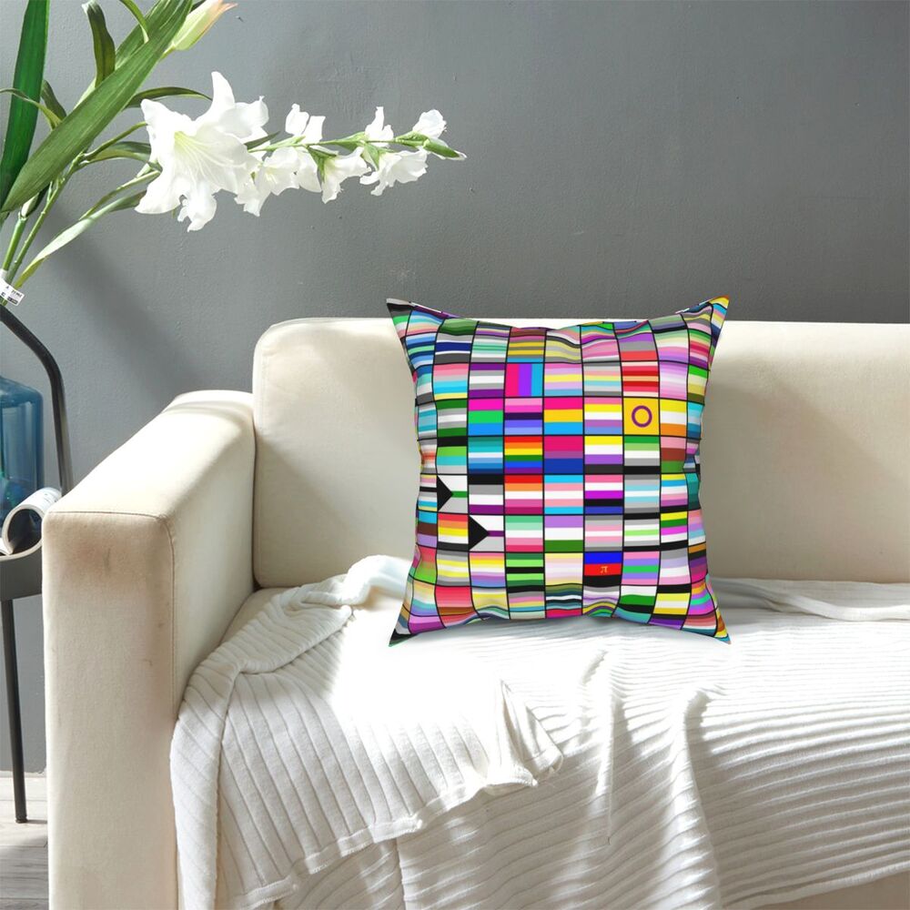 Pride Flag Collage Pillowcase Cushion Cover Gift LGBT Gay Lesbian Bsexual Pansexual Asexual Pillow Case Cover Bedroom 40*40cm