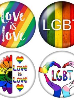 LGBTQ+ Love is Love Round Cabochon pins (Set of 10)